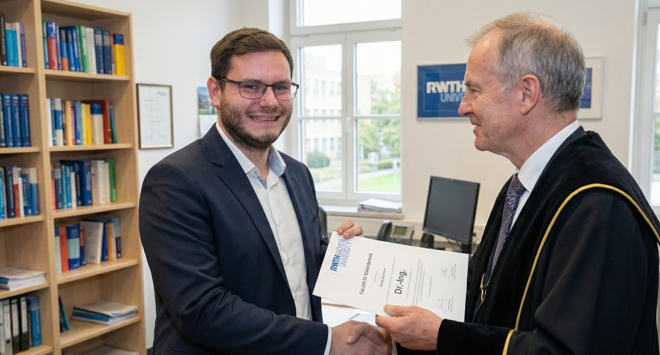 Christopher Wilmes erhält eine akademische Urkunde