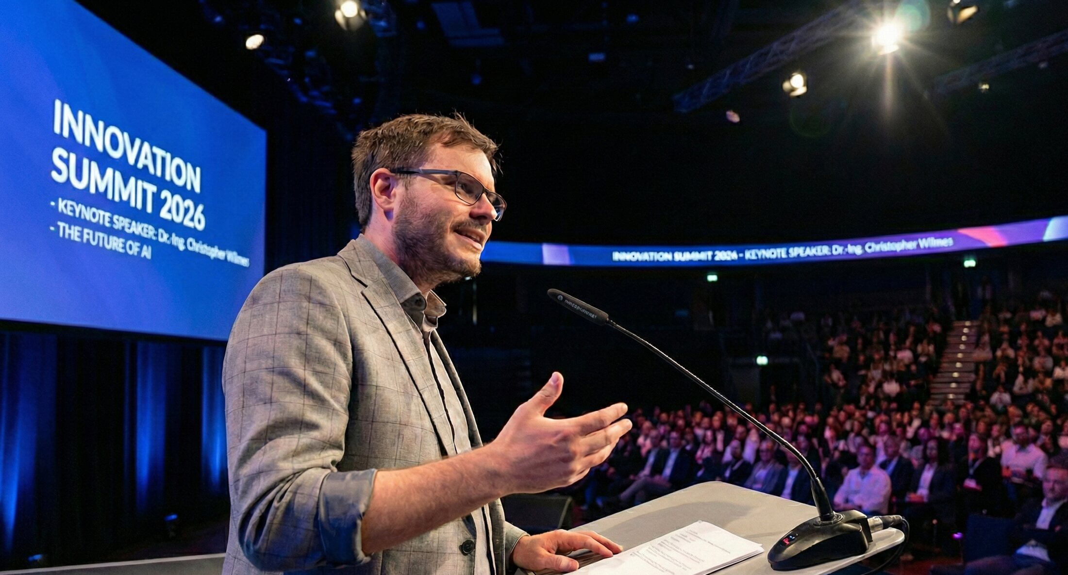 Christopher Wilmes als Keynote-Speaker vor großem Publikum