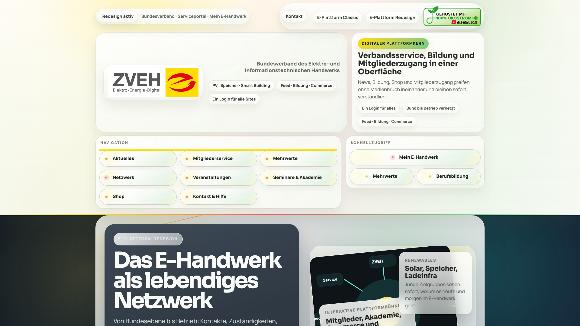 Referenzscreen aus zveh.wilmes.de für Netzwerkstruktur, Themenordnung und digitale Plattformführung